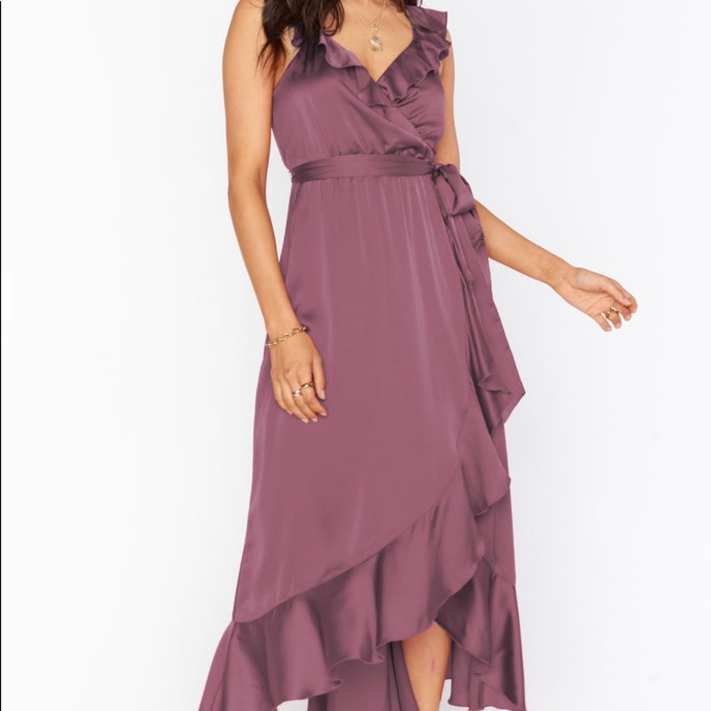 Show Me Your Mumu Samantha Ruffle Dress in Dusty Plum Size Small